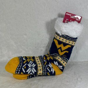 NWT FOCO NCAA Licensed West Virginia Mountaineers Fair Isle Footy Slippers